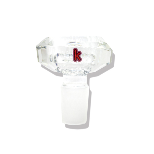 Kandy 14mm Glass Bowl Male Diamond Shape - Clear