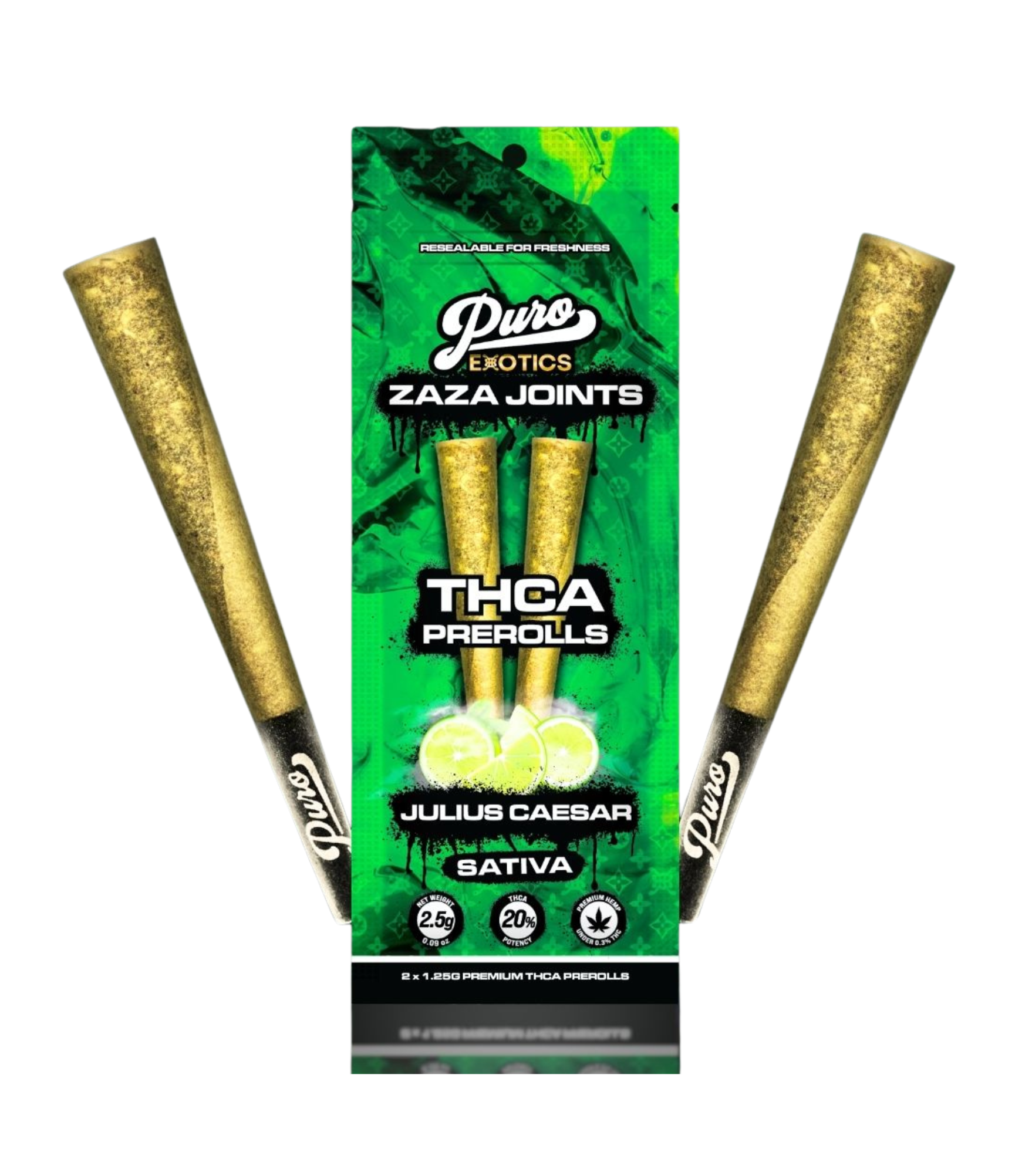 Puro-Exotics-Zaza-Joints-THCA-Prerolls-Julius Caesar 