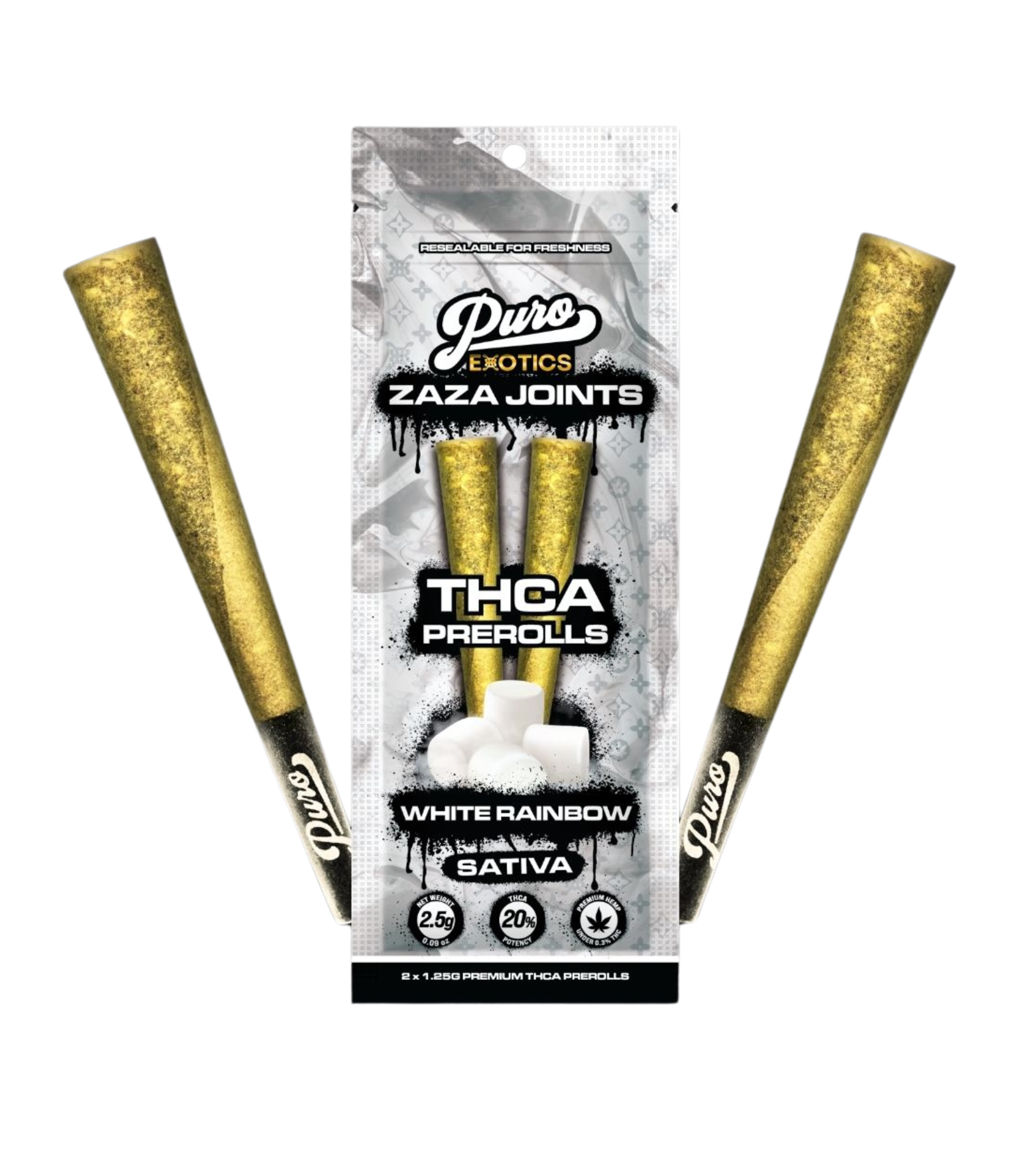 Puro Exotics Zaza Joints THCA Prerolls