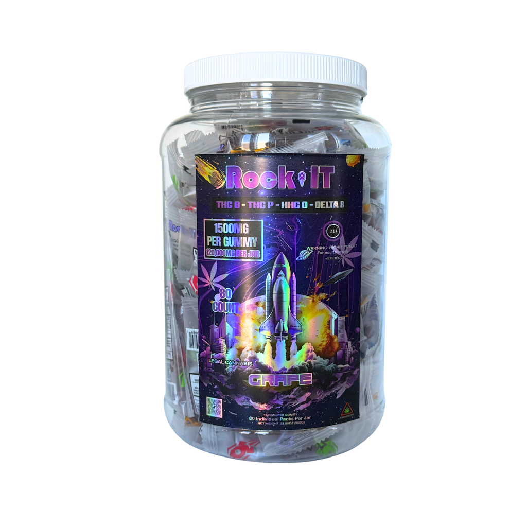 Rock It THC Gummies - 1500mg D8, THC-B, THC-P & HHC-O Infused
